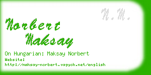 norbert maksay business card